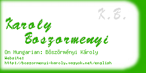 karoly boszormenyi business card